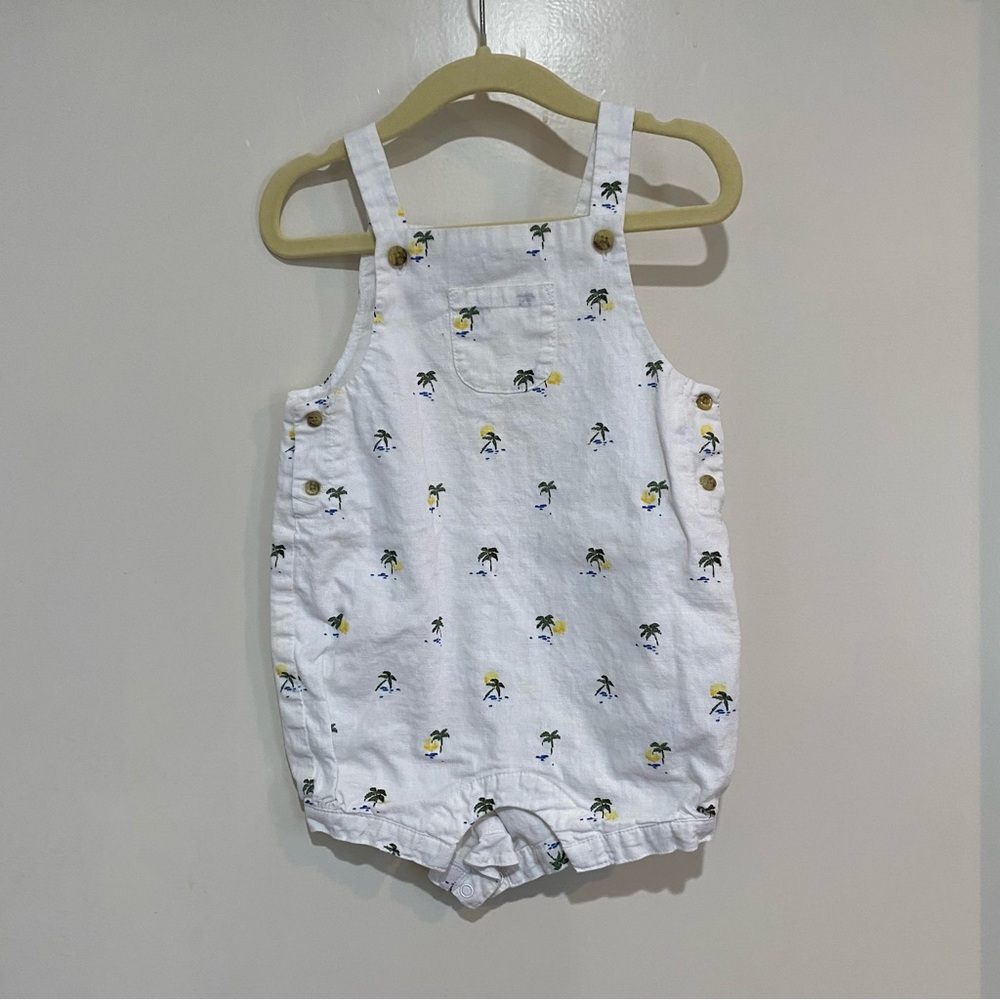 Janie & Jack white bubble with Palm Tree Print